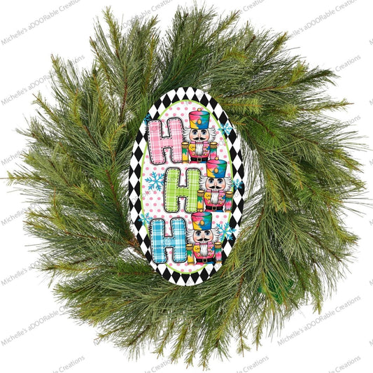 Oval Ho Ho Ho Nutcracker Sign