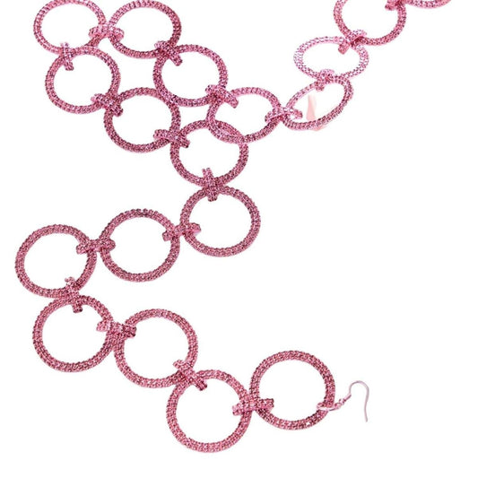 Pink Crystal Circle Christmas Garland, 36"