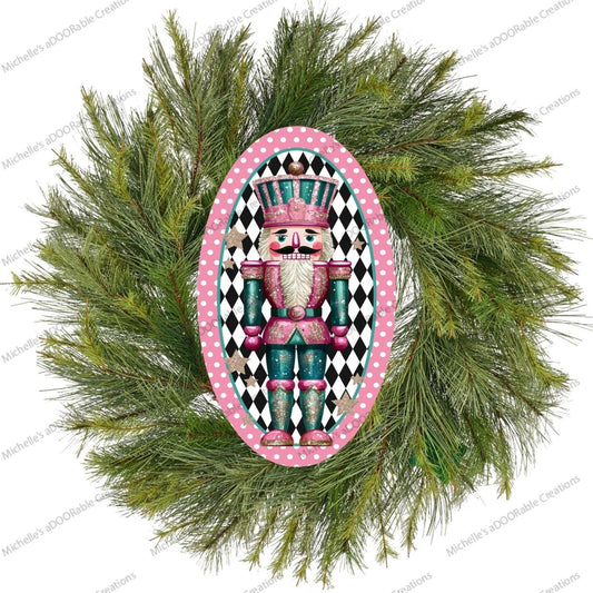 Pink Oval Nutcracker Sign