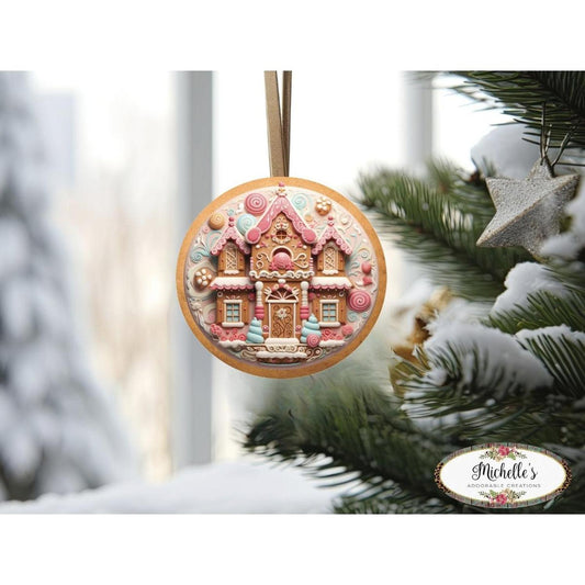 Candy Gingerbread Cookie House Faux 3D Sign - Wreath Enhancement