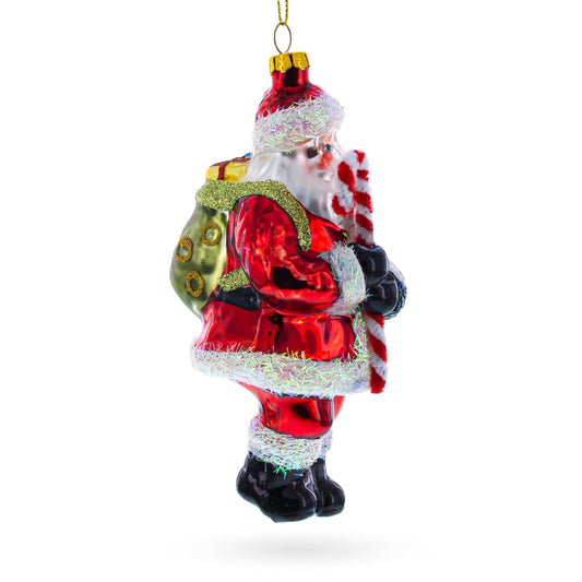 a santa claus ornament on a white background