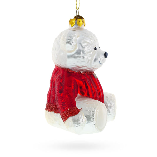 a christmas ornament of a white bear