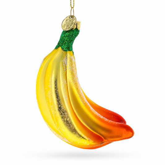 Bananas Glass Christmas Ornament