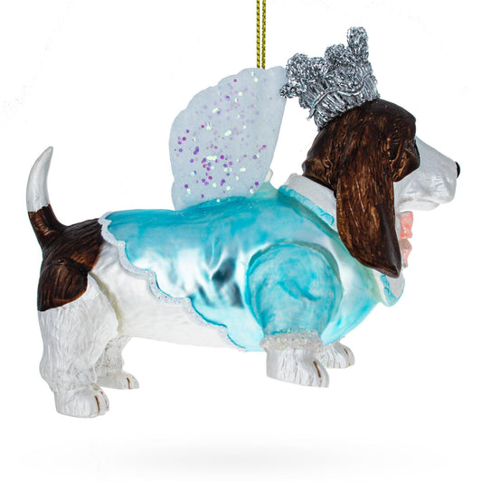 a dog with wings and a crown on its head