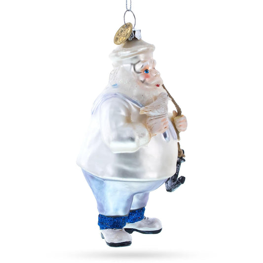 a white santa claus ornament