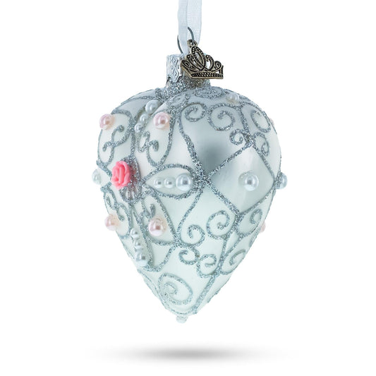 a white and silver ornament