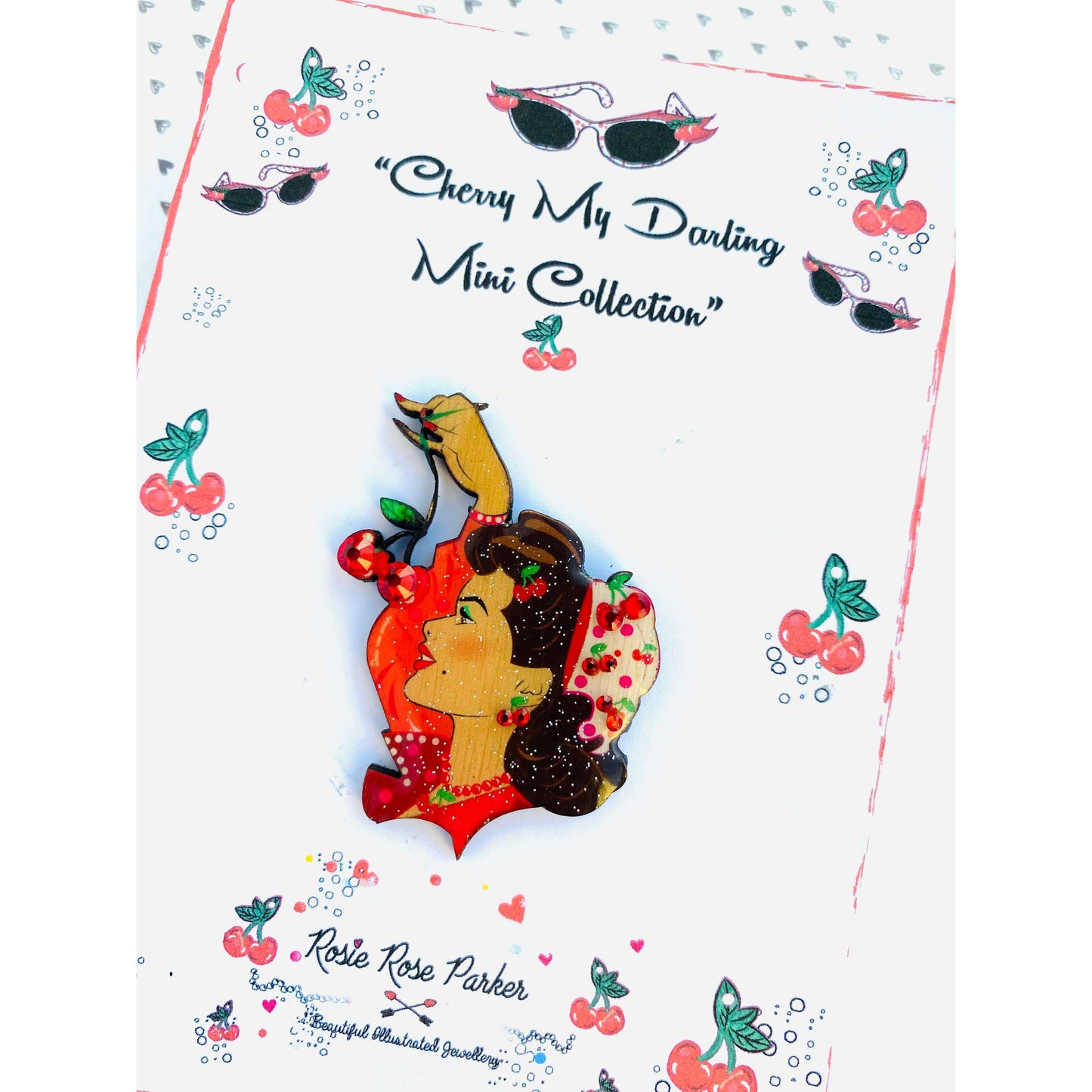 Cherry My Darling Mini Brooch by Rosie Rose Parker