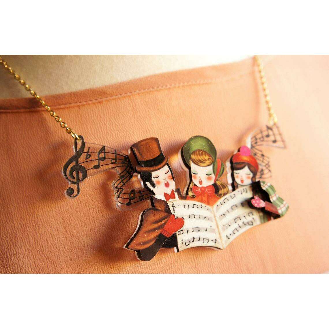 Christmas Carols Necklace by Laliblue