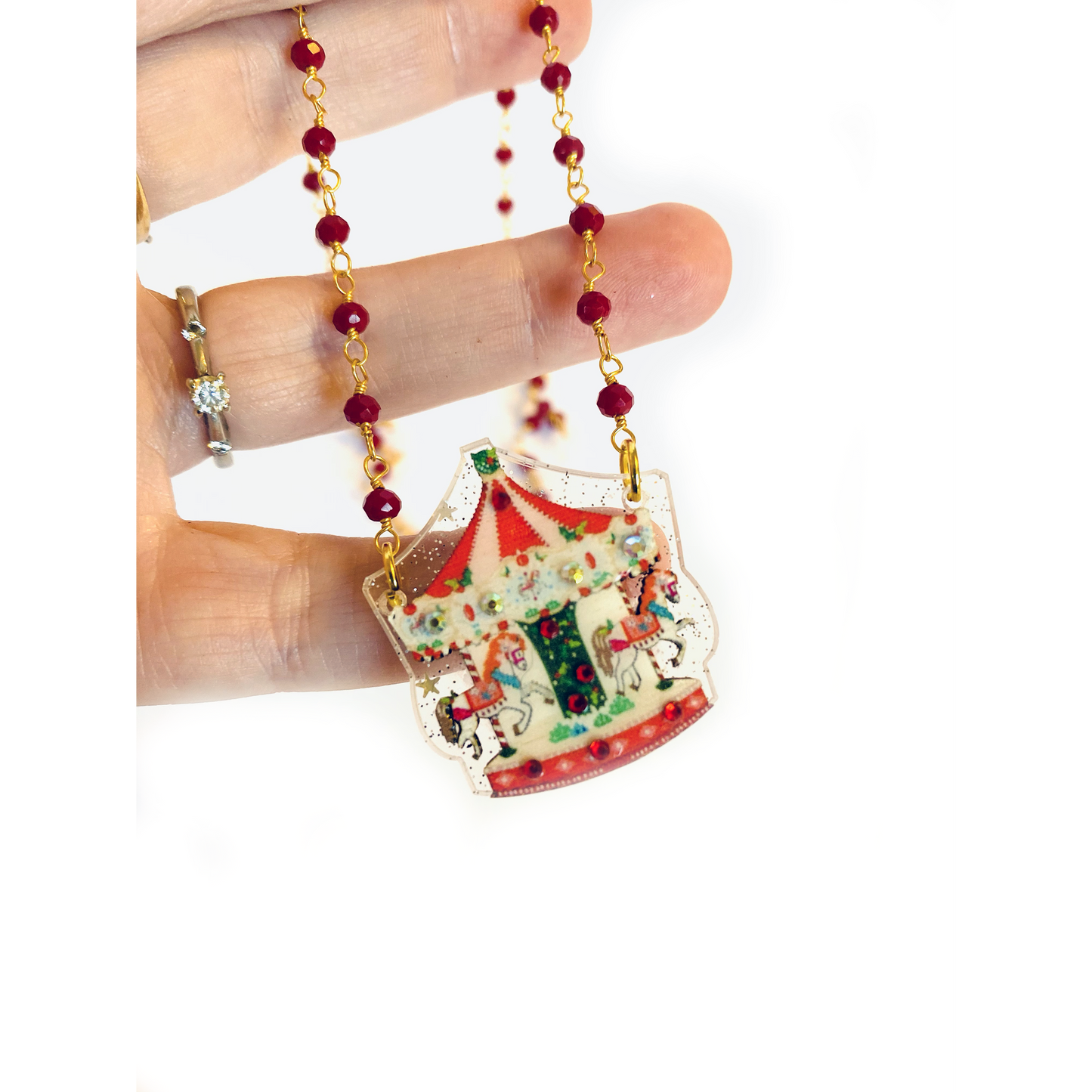 Christmas Carousel Necklace by Rosie Rose Parker