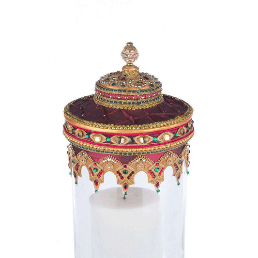 Christmas Castle Hurricane Candle Holder Tabletop by Katherine's Collection