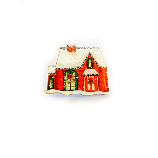 Christmas House Brooch by Rosie Rose Parker
