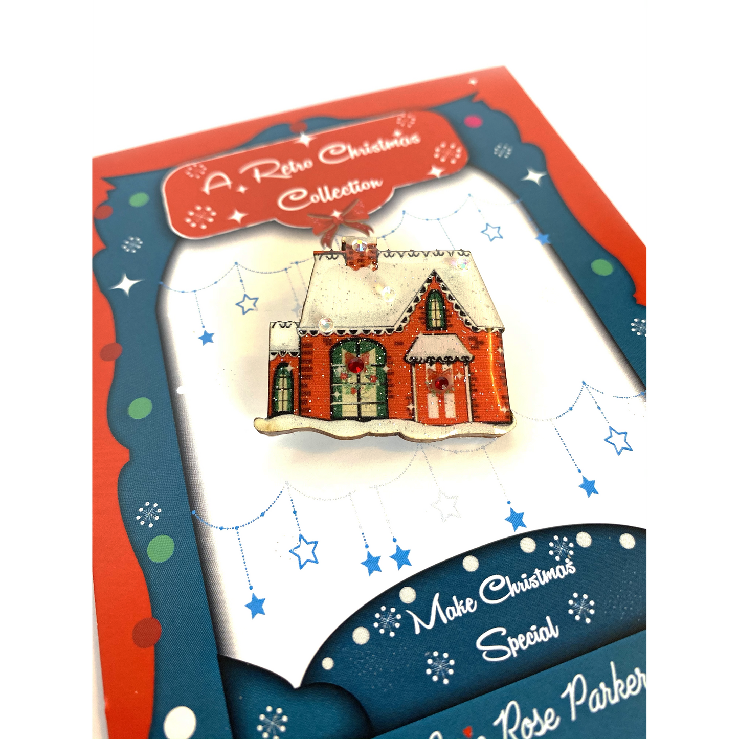 Christmas House Brooch by Rosie Rose Parker