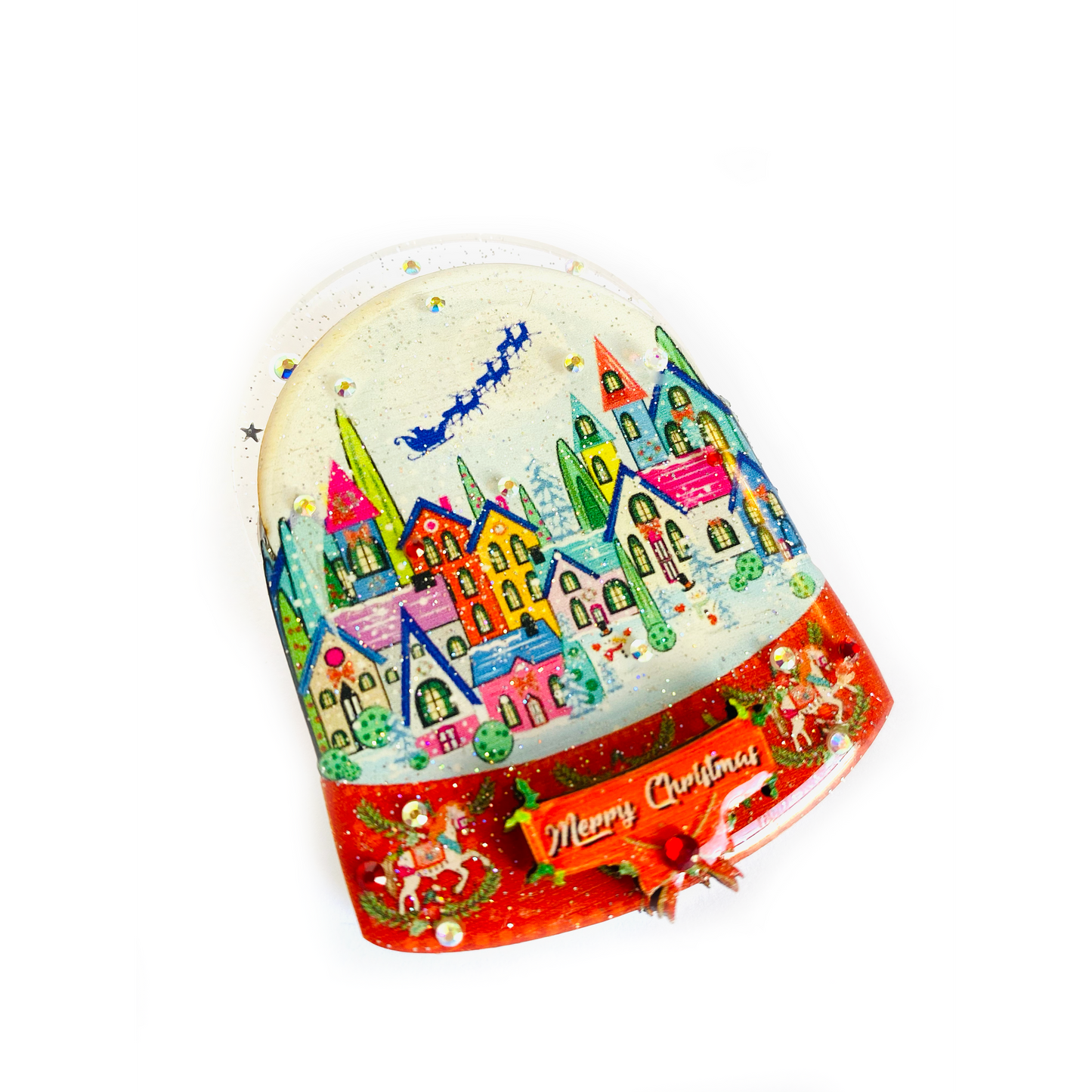 Christmas Snow Globe Brooch by Rosie Rose Parker