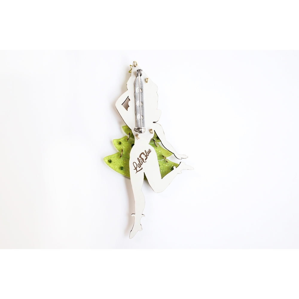 Christmas Tree Girl Brooch by Laliblue – Retro Kitschy Statement Brooch for Collectors