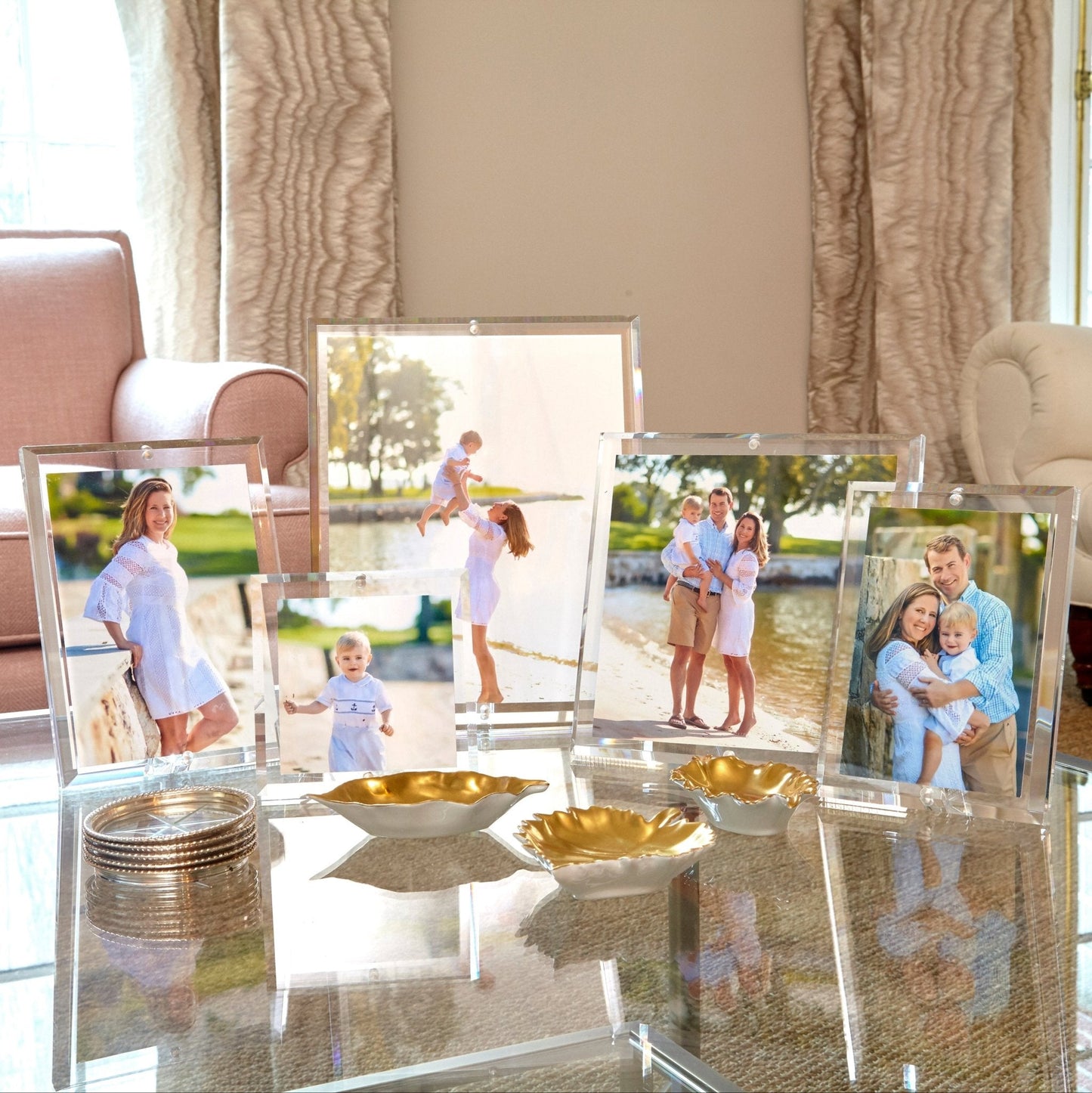 Clear Acrylic 4" x 4" Beveled Frame