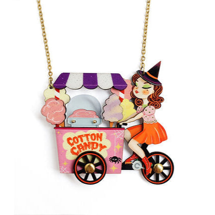 Cotton Candy Cart Necklace by Laliblue – Retro Statement Necklace Vintage Inspired