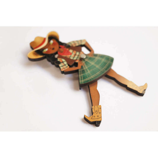 Country girl dancing Brooch by Laliblue