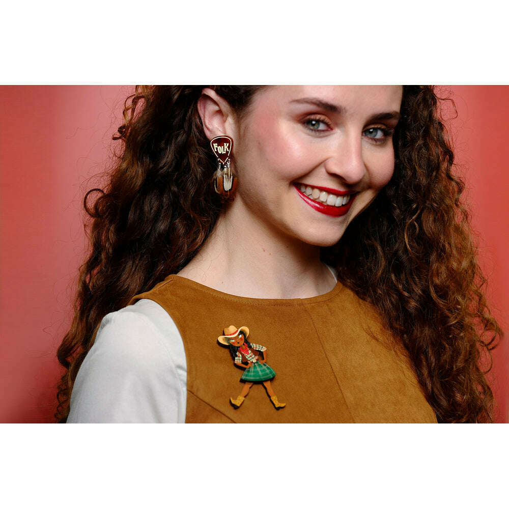 Country girl dancing Brooch by Laliblue
