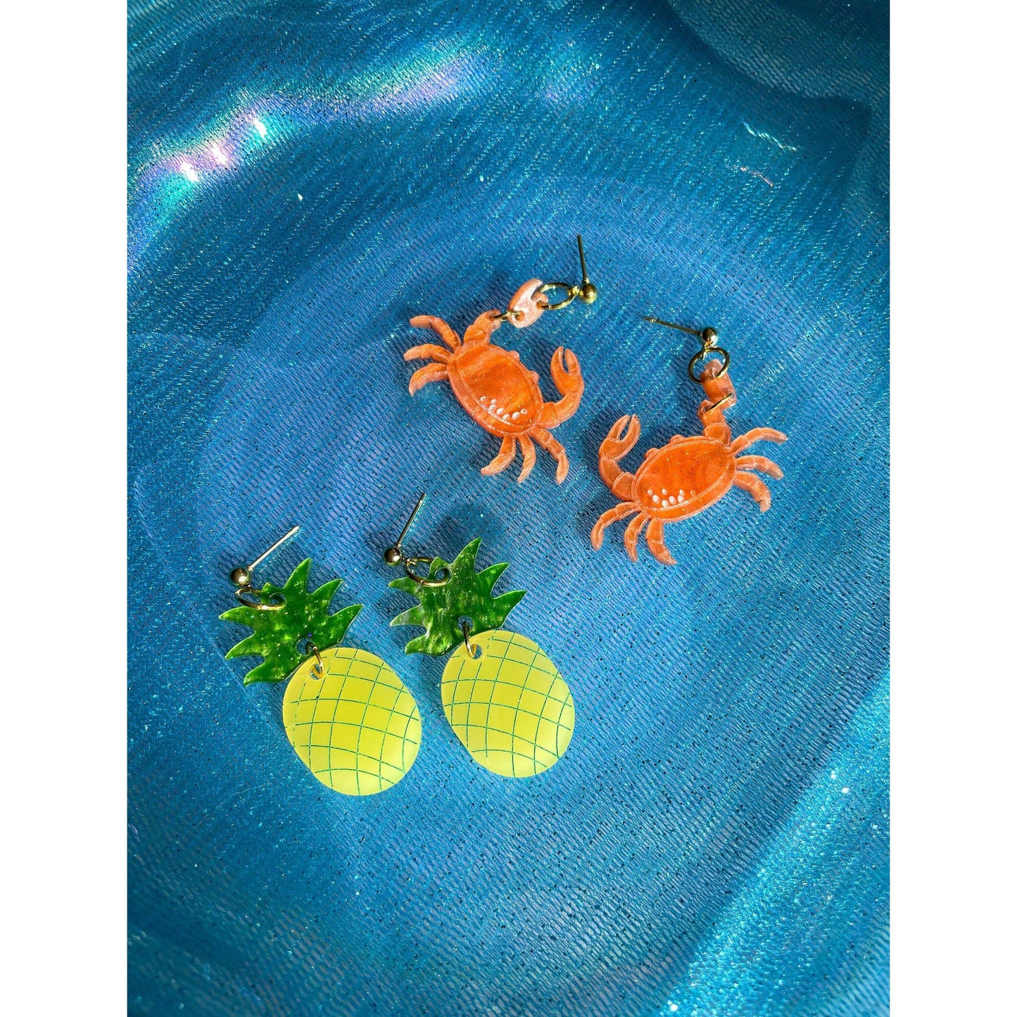 Crawling into Summer Crab Earrings