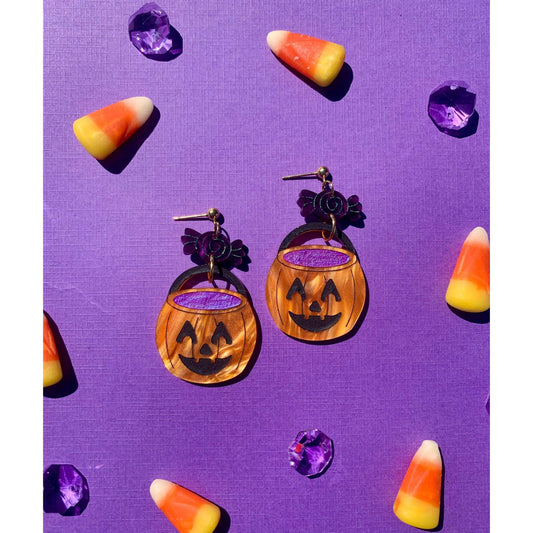 Trick or Treat Acrylic Halloween Earrings