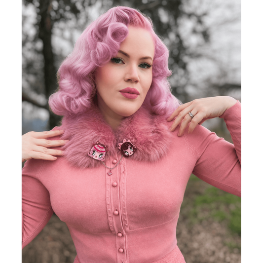 Lottie Dolly Mini Brooch by Miss Fluff x Lipstick & Chrome