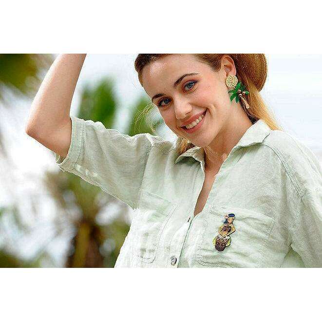 Drummer Girl Brooch by Laliblue