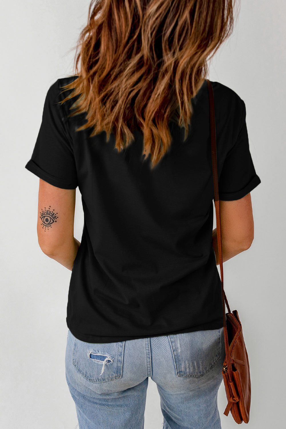 Black Hello Fall Letter Pumpkin Printed Thanksgiving T Shirt