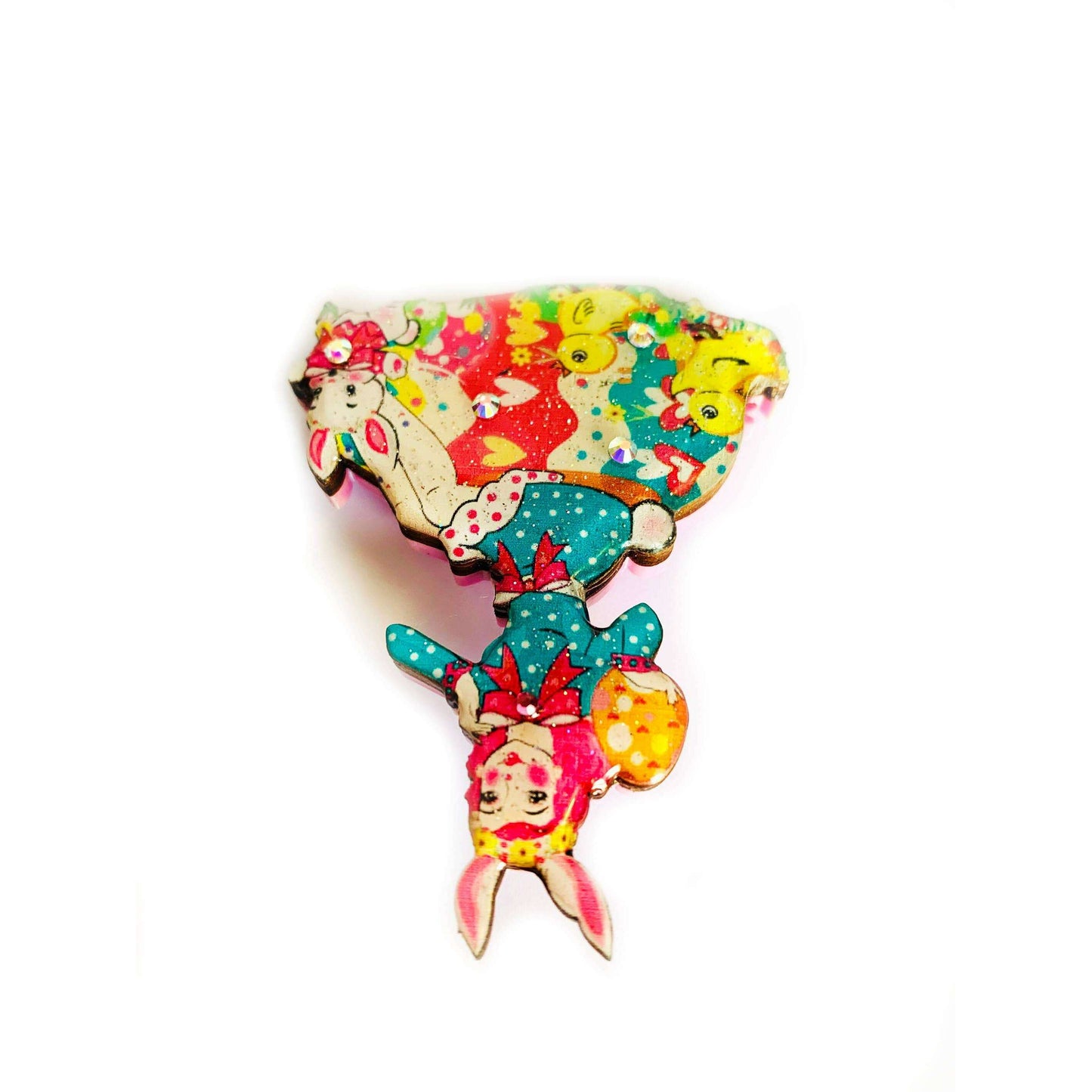 Easter Egg Girl & Friends Brooch