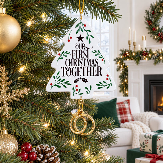 Our First Christmas Together Wedding Rings Resin Christmas Ornament
