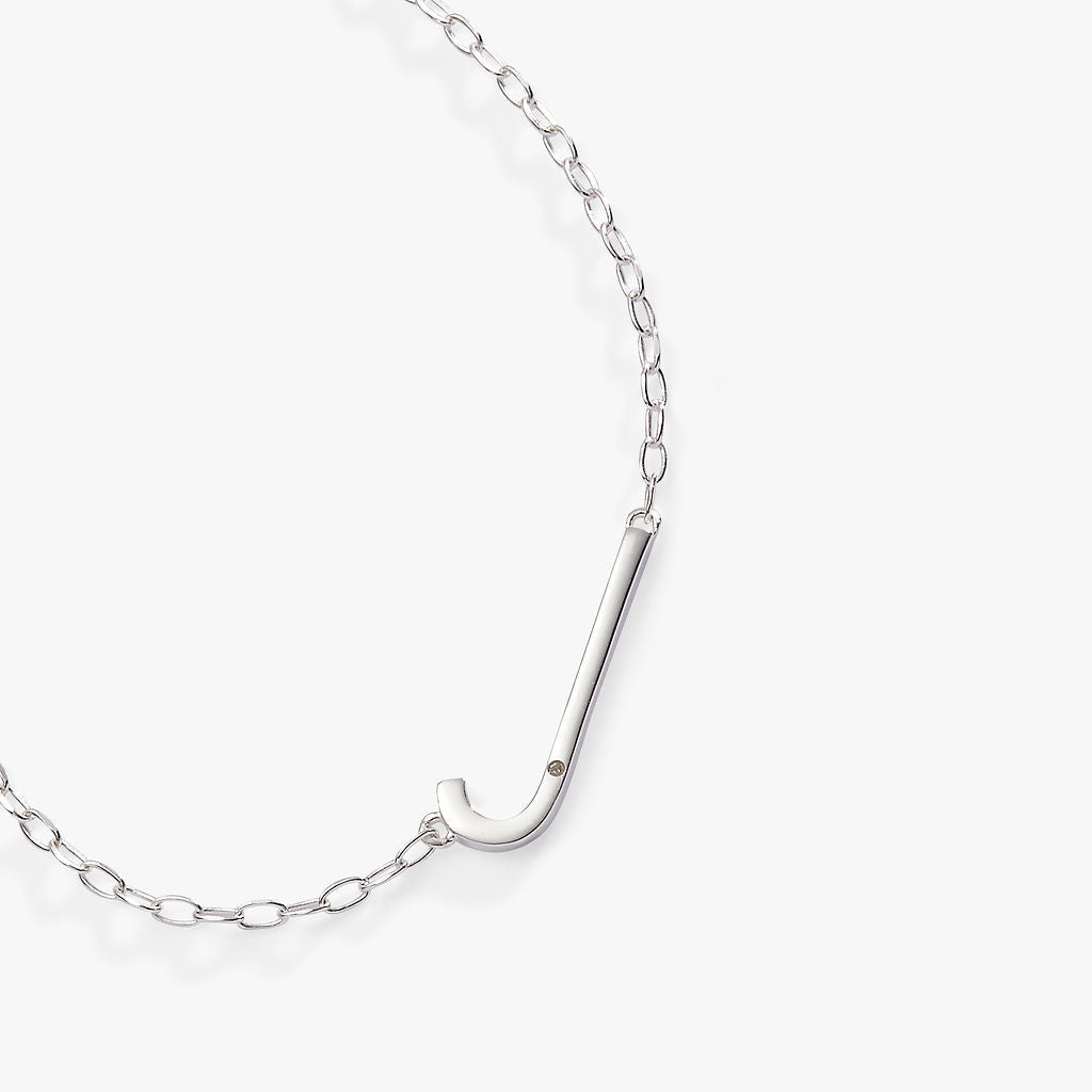 Initial J Precious Elongated Necklace