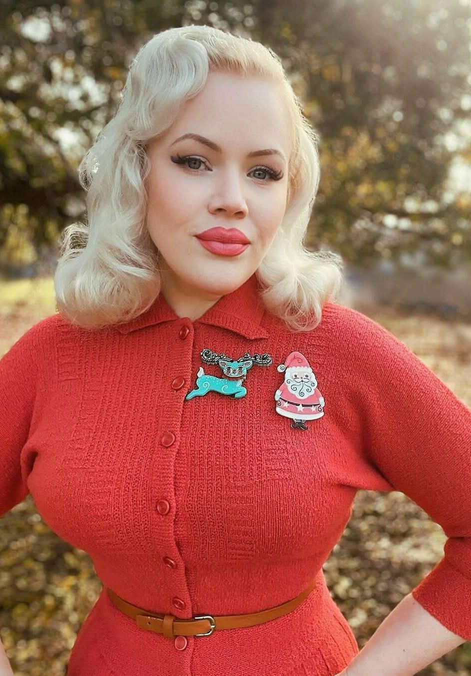 Fawna Fir Top Leaping Reindeer Brooch by Johanna Parker x Lipstick & Chrome