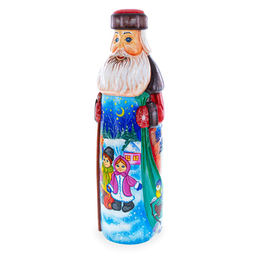 a painted santa claus figure