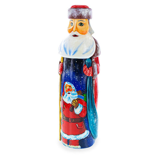 a painted bottle of santa claus