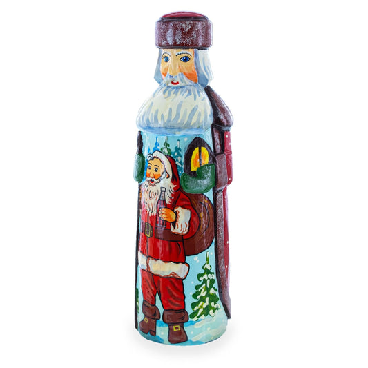 a painted santa claus bottle