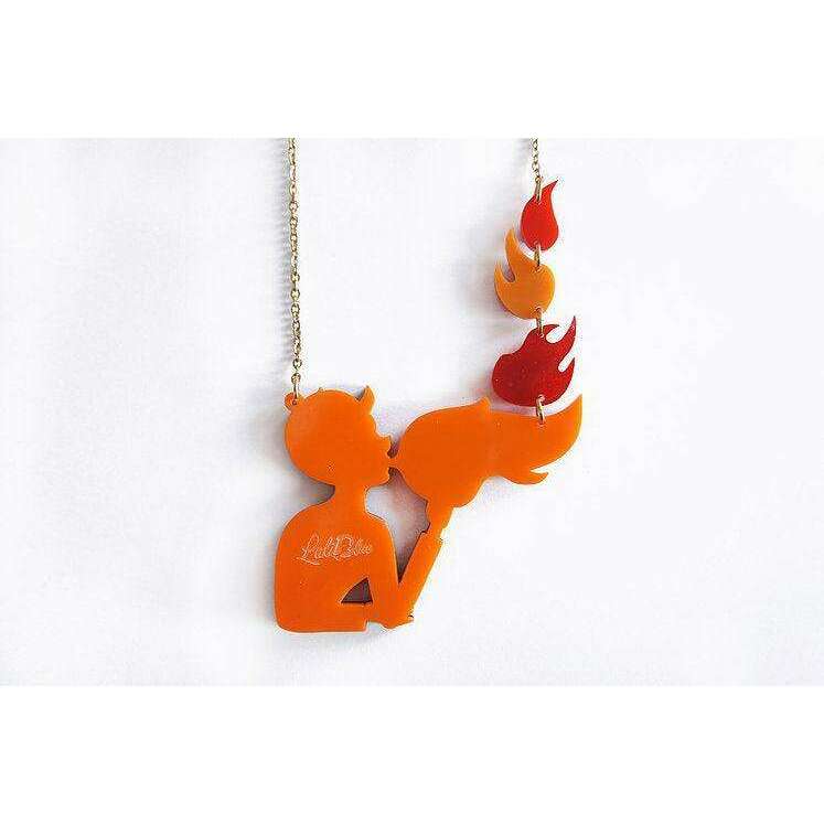 Fire Breather Halloween Necklace by Laliblue