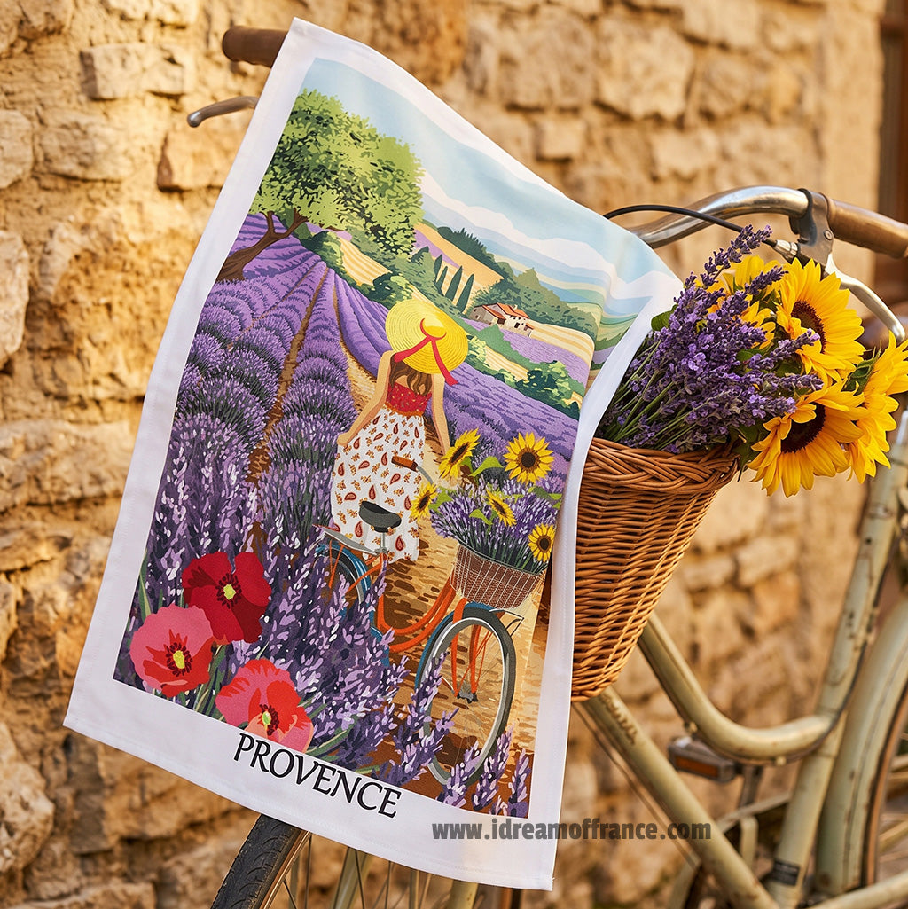 French kitchen towel - Printed cotton - Provence Lavender Hills | Label France