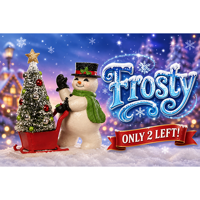 Frosty Pushing Sled by Bethany Lowe