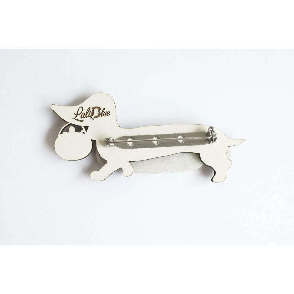Ghost Dachshund Brooch by Laliblue