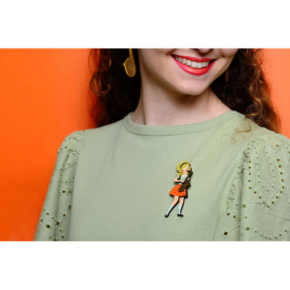 Girl playing the Saxophone Brooch by Laliblue