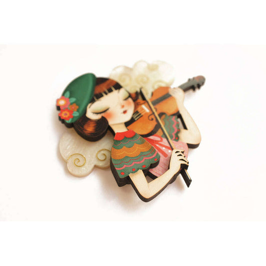 Girl playing the violin Brooch by Laliblue