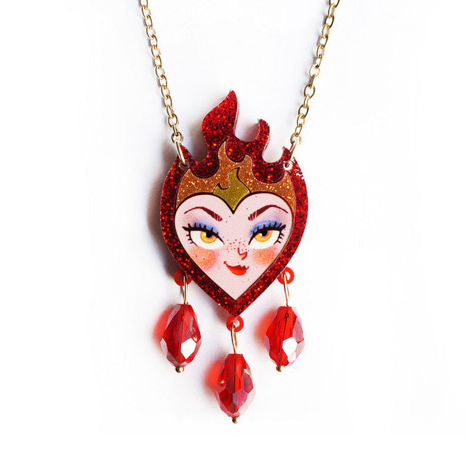 Heart on Fire Necklace by Laliblue – Retro Statement Necklace Vintage Inspired