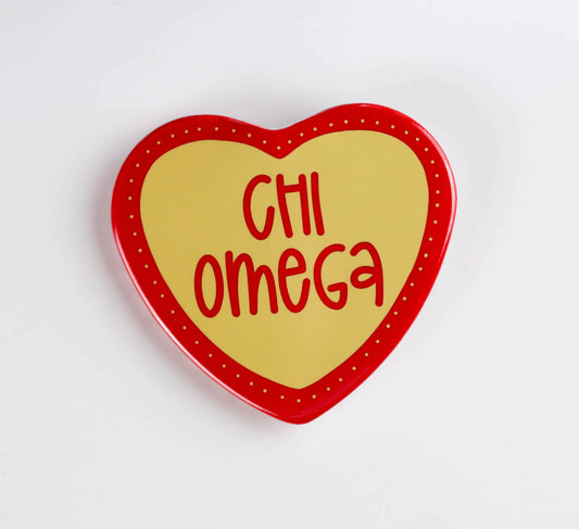 a heart shaped object with red border