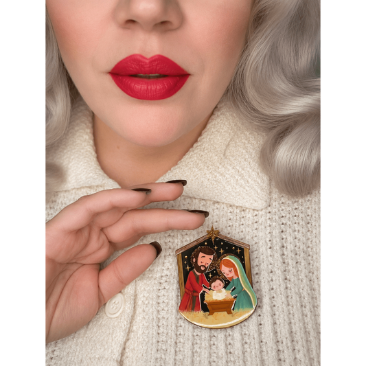 Holy Night Nativity Brooch by Lipstick & Chrome