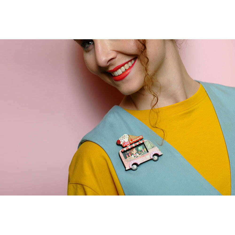 Ice Cream Truck Brooch by Laliblue