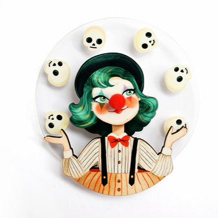 Juggler Clown Brooch by Laliblue – Retro Kitschy Statement Brooch for Collectors