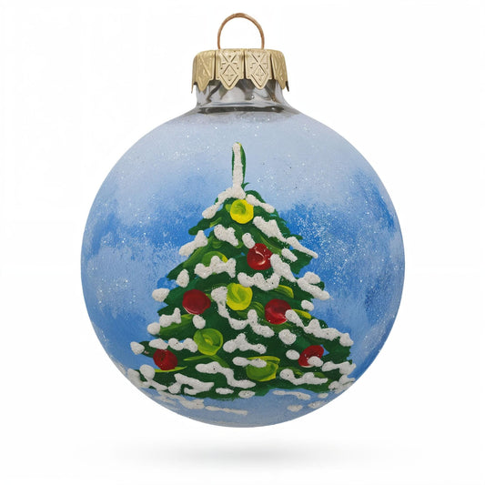 Girl and Reindeer Glass Ball Christmas Ornament 3.25 Inches