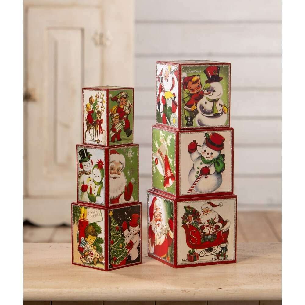 Kitschmas Stacking Blocks S6 by Bethany Lowe Designs