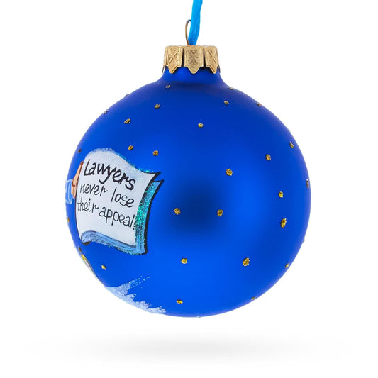 Lawyer with Briefcase Glass Ball Christmas Ornament 3.25 Inches