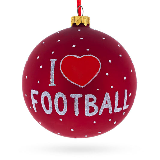 Football Glass Ball Christmas Sports Ornament 4 Inches