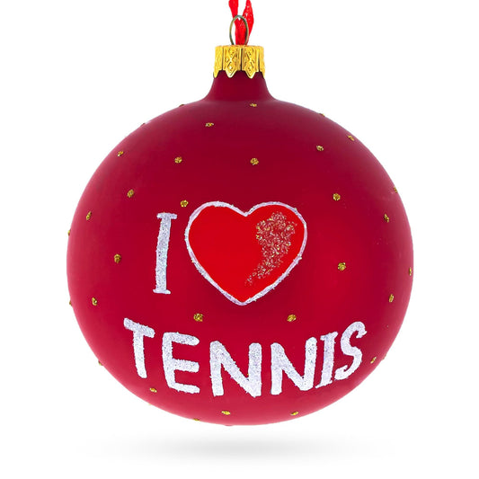 Tennis Glass Ball Christmas Ornament 4 Inches